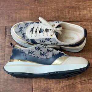 michael kors irving stripe trainers